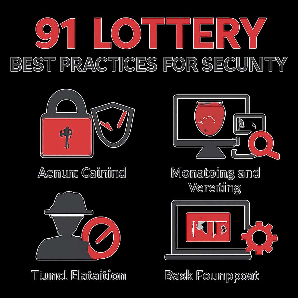 An educational diagram outlining security practices for 91 Lottery.