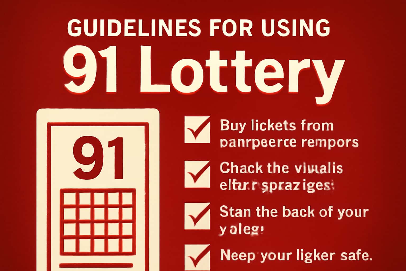 An informative setting showcasing guidelines for using 91 Lottery.