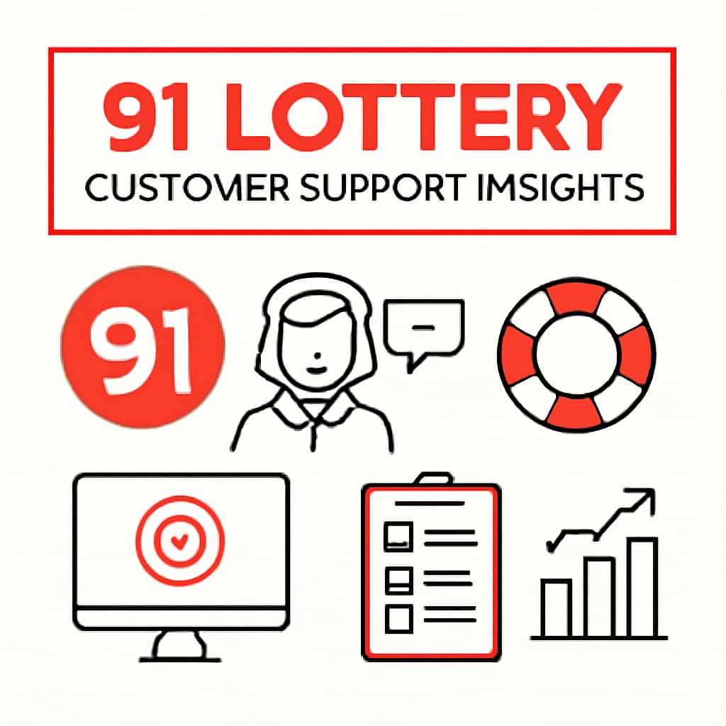 An educational illustration depicting aspects of customer support for 91 Lottery.