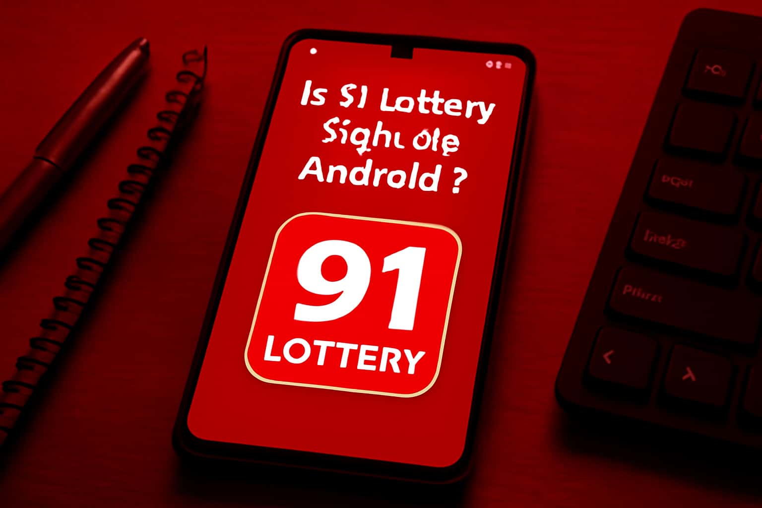 An informative visualization regarding the safety of 91 Lottery on Android.