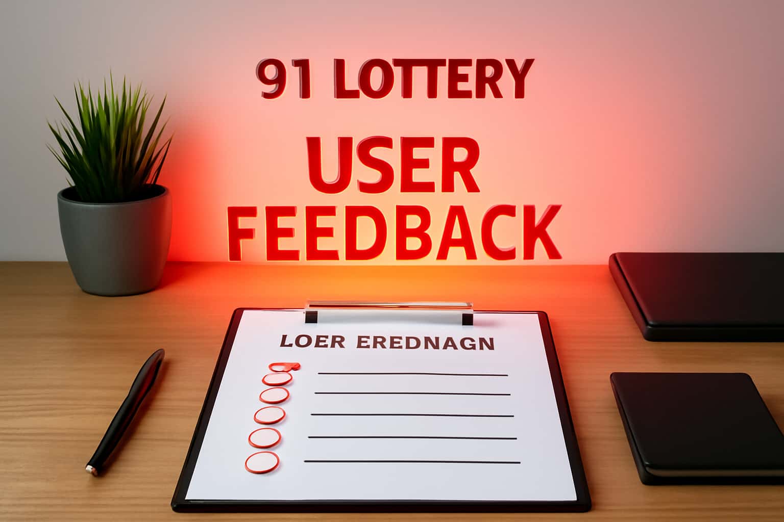 An informational scene showcasing user feedback on the 91 Lottery platform.