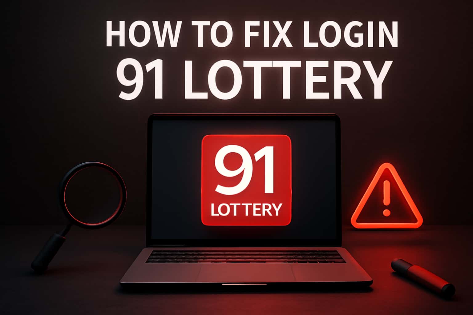 A neutral scene depicting the concept of troubleshooting login issues for 91 Lottery.
