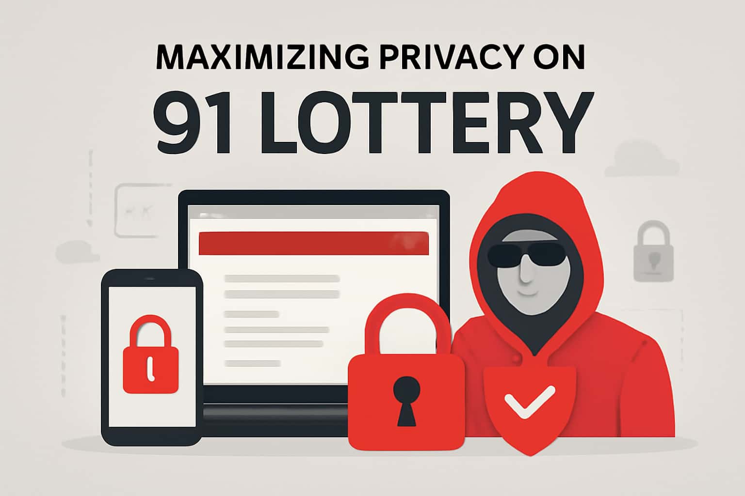A visual representation of enhancing privacy while using 91 Lottery.