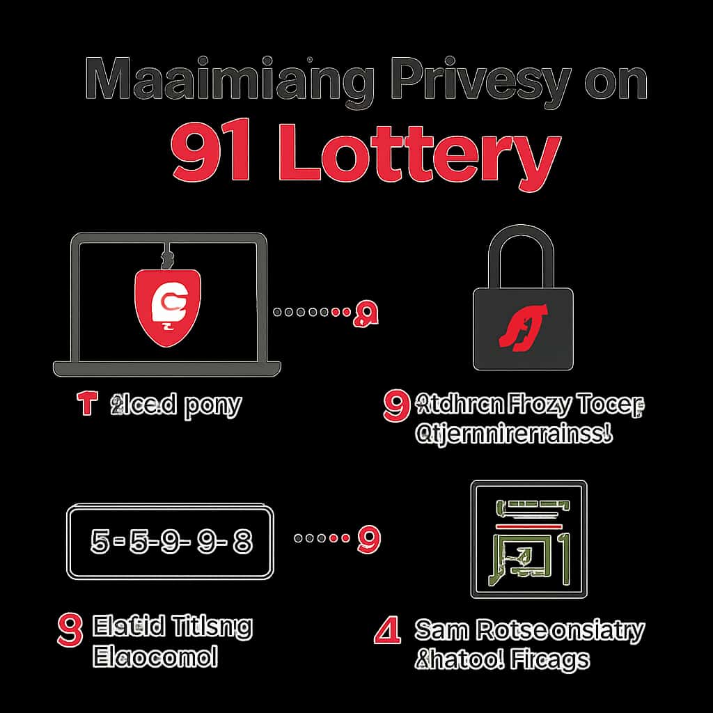 An instructional diagram for ensuring privacy on 91 Lottery.