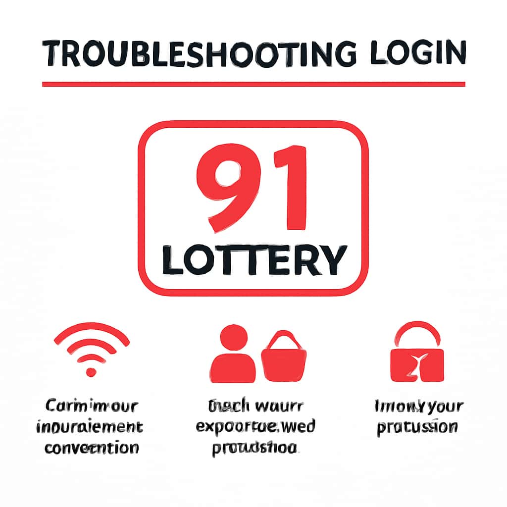 An educational diagram on common login issues for 91 Lottery.