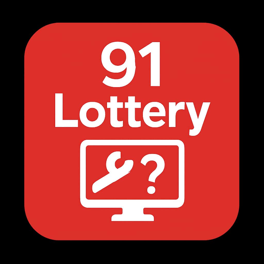 A badge representing assistance with 91 Lottery login.